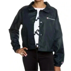 WOMEN'S CHAMPION CROPPED COACHES JACKET Sz XL